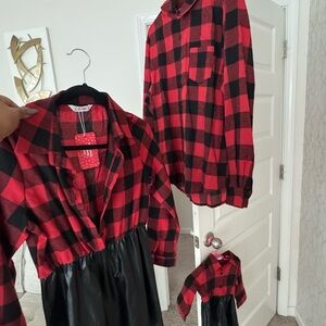 New Red and Black Plaid Family Outfit Set